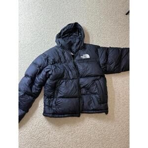 The North Face Down Jacket Mens M Black Puffer Hooded Winter Coat
